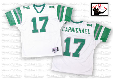 Men's Authentic Harold Carmichael Mitchell and Ness Jersey White Road - #17 Throwback NFL Philadelphia Eagles